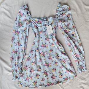 Faithfull the Brand Ira Juliette Floral Blue Mini Dress